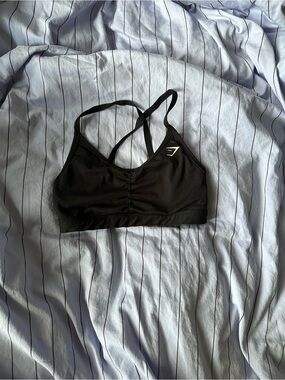 Gymshark Black + Navy Strappy Ruched Sports Bras BUNDLE